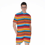 Ethnic Mexican Woven Pattern Print Men's Rompers