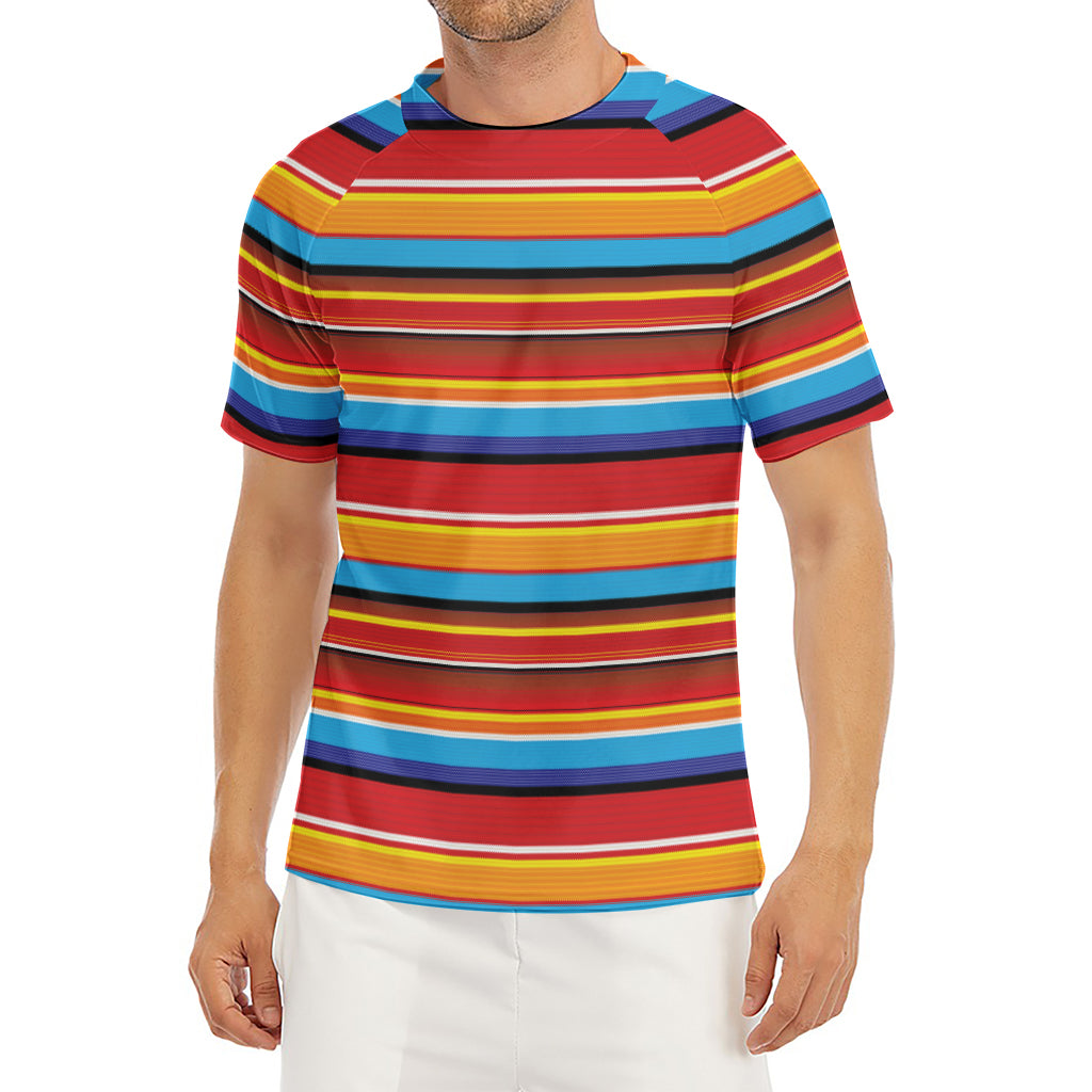 Ethnic Mexican Woven Pattern Print Men's Short Sleeve Rash Guard