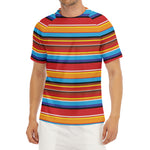 Ethnic Mexican Woven Pattern Print Men's Short Sleeve Rash Guard