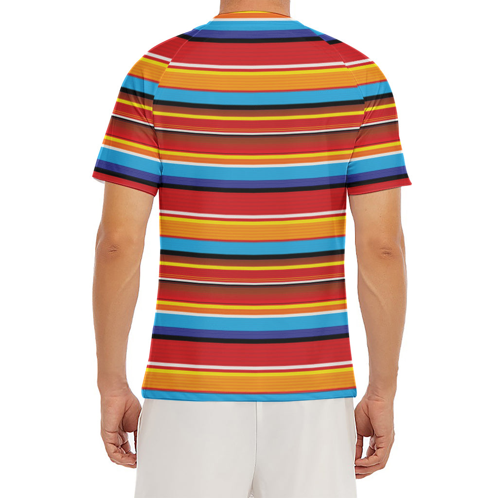 Ethnic Mexican Woven Pattern Print Men's Short Sleeve Rash Guard