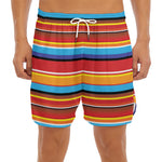 Ethnic Mexican Woven Pattern Print Men's Split Running Shorts
