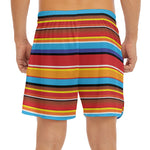 Ethnic Mexican Woven Pattern Print Men's Split Running Shorts