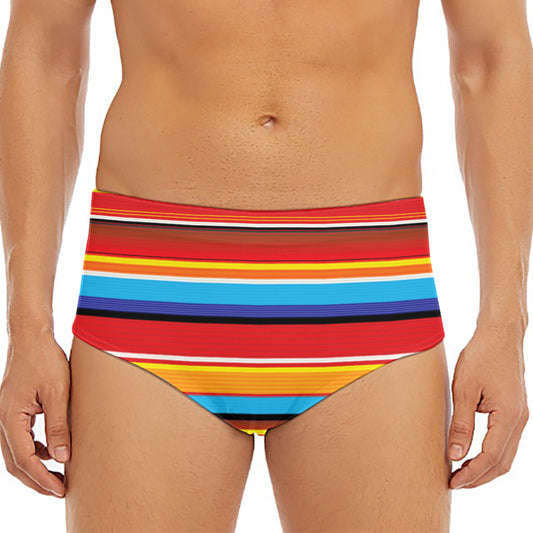 Ethnic Mexican Woven Pattern Print Men's Triangle Swim Briefs