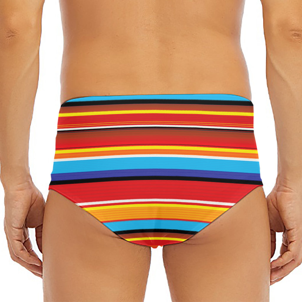Ethnic Mexican Woven Pattern Print Men's Triangle Swim Briefs