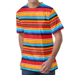 Ethnic Mexican Woven Pattern Print Men's Velvet T-Shirt