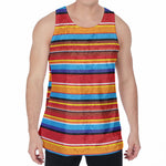 Ethnic Mexican Woven Pattern Print Men's Velvet Tank Top