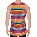 Ethnic Mexican Woven Pattern Print Men's Velvet Tank Top