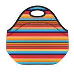 Ethnic Mexican Woven Pattern Print Neoprene Lunch Bag