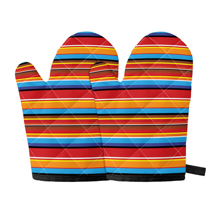 Ethnic Mexican Woven Pattern Print Oven Mitts