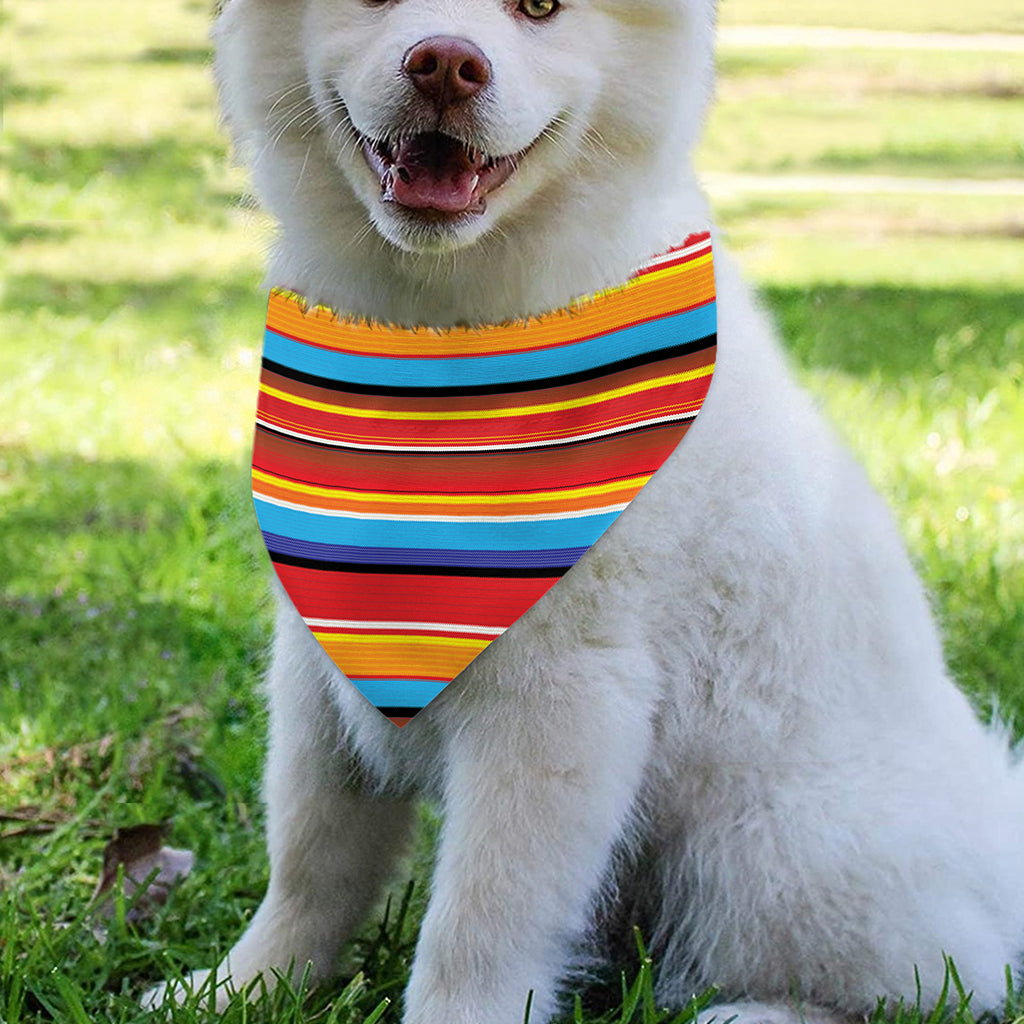 Ethnic Mexican Woven Pattern Print Over The Collar Dog Bandana