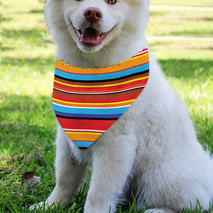 Ethnic Mexican Woven Pattern Print Over The Collar Dog Bandana