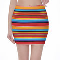 Ethnic Mexican Woven Pattern Print Pencil Mini Skirt