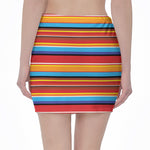 Ethnic Mexican Woven Pattern Print Pencil Mini Skirt