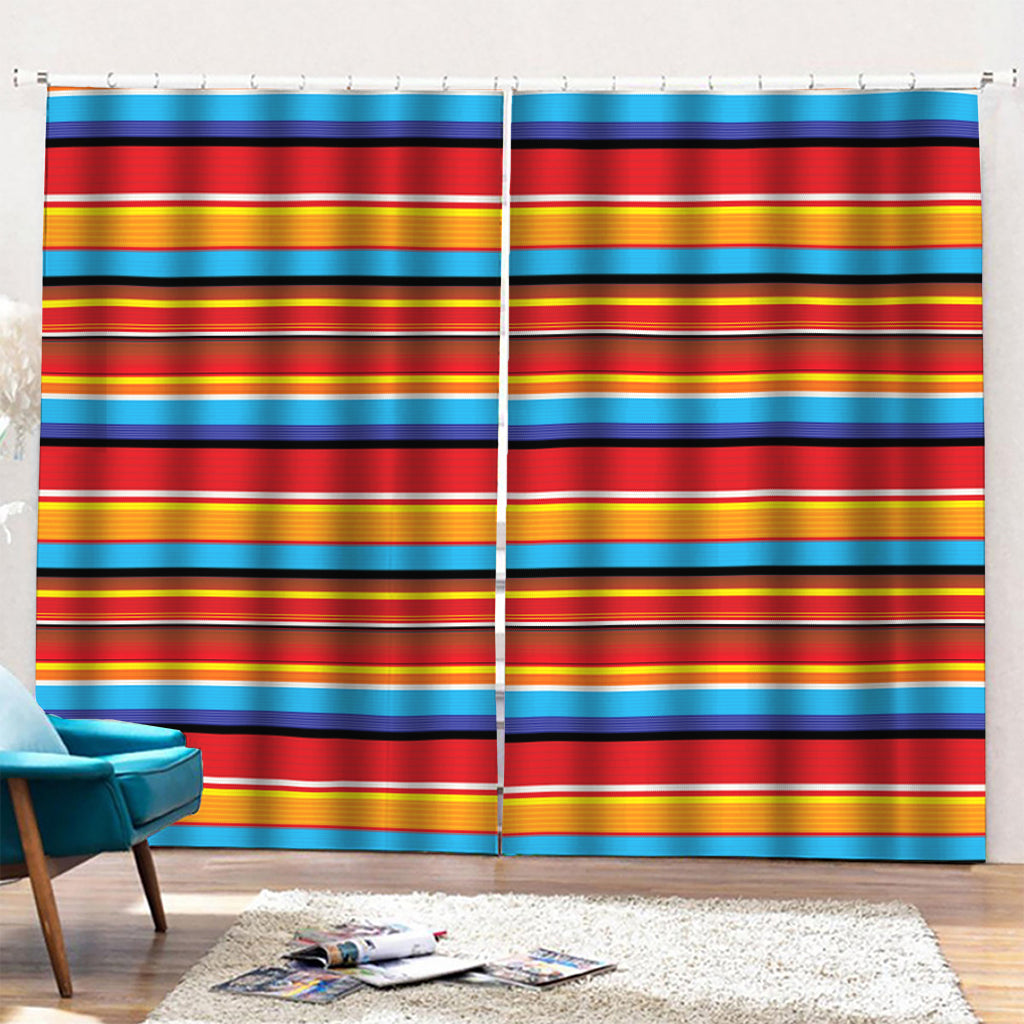 Ethnic Mexican Woven Pattern Print Pencil Pleat Curtains