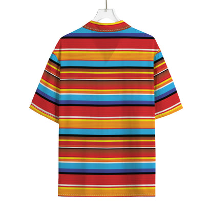 Ethnic Mexican Woven Pattern Print Rayon Hawaiian Shirt
