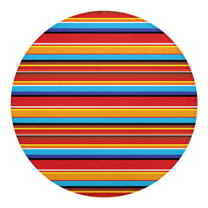 Ethnic Mexican Woven Pattern Print Round Blanket