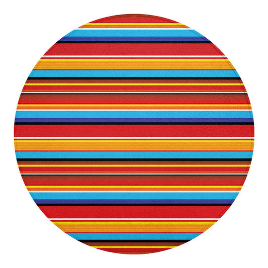 Ethnic Mexican Woven Pattern Print Round Blanket