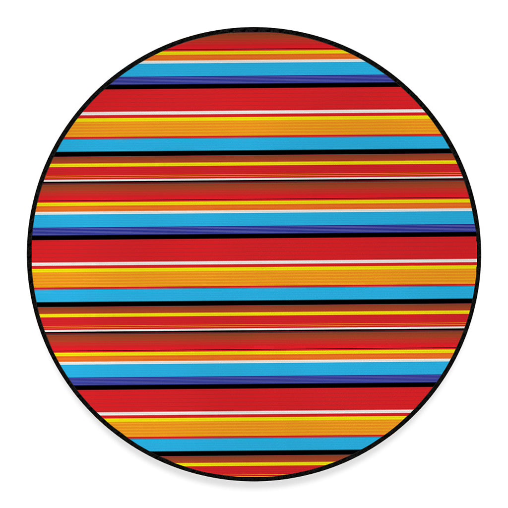 Ethnic Mexican Woven Pattern Print Round Floor Mat
