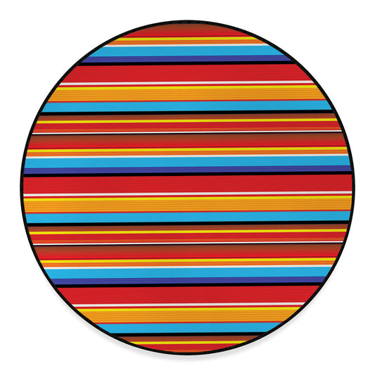 Ethnic Mexican Woven Pattern Print Round Floor Mat