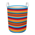 Ethnic Mexican Woven Pattern Print Round Laundry Basket
