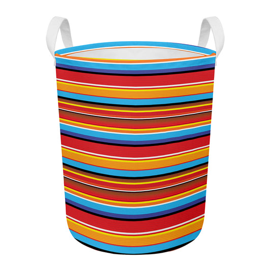Ethnic Mexican Woven Pattern Print Round Laundry Basket