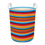 Ethnic Mexican Woven Pattern Print Round Laundry Basket
