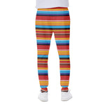 Ethnic Mexican Woven Pattern Print Scuba Joggers