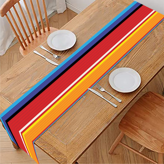 Ethnic Mexican Woven Pattern Print Table Runner