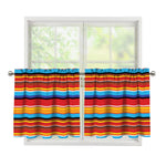 Ethnic Mexican Woven Pattern Print Tier Curtains