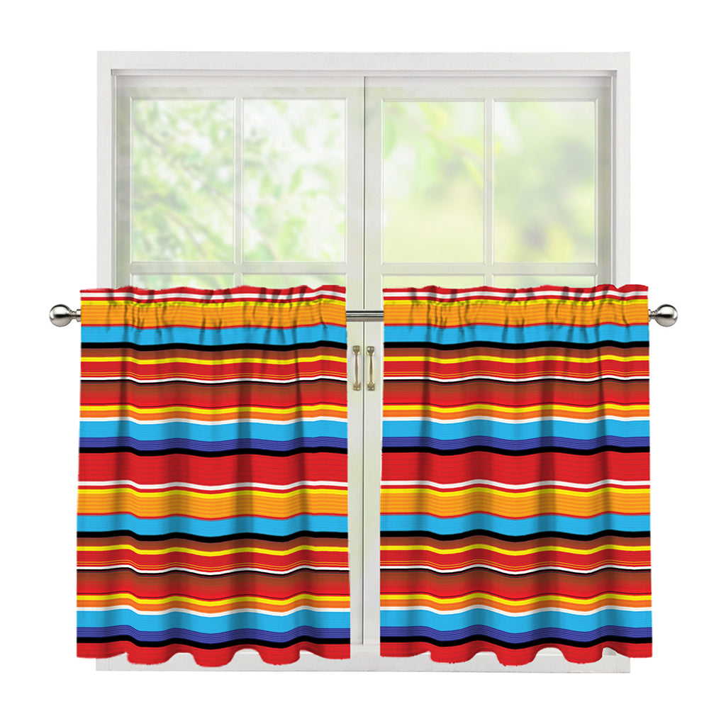 Ethnic Mexican Woven Pattern Print Tier Curtains