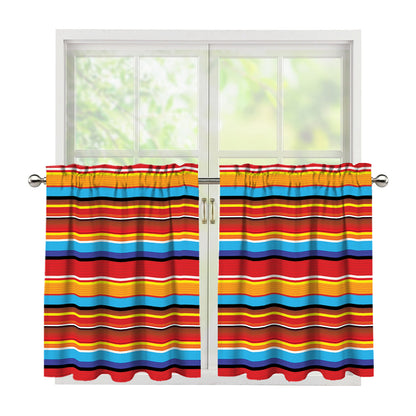 Ethnic Mexican Woven Pattern Print Tier Curtains