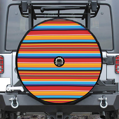 Ethnic Mexican Woven Pattern Print Tire Cover With Camera Hole