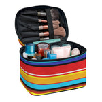 Ethnic Mexican Woven Pattern Print Travel Makeup Bag