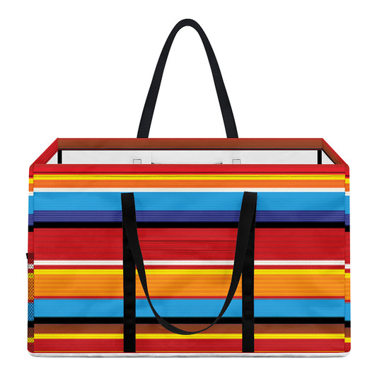 Ethnic Mexican Woven Pattern Print Utility Tote Bag