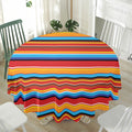 Ethnic Mexican Woven Pattern Print Waterproof Round Tablecloth