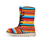 Ethnic Mexican Woven Pattern Print Winter Boots