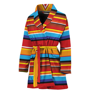 Ethnic Mexican Woven Pattern Print Women's Bathrobe