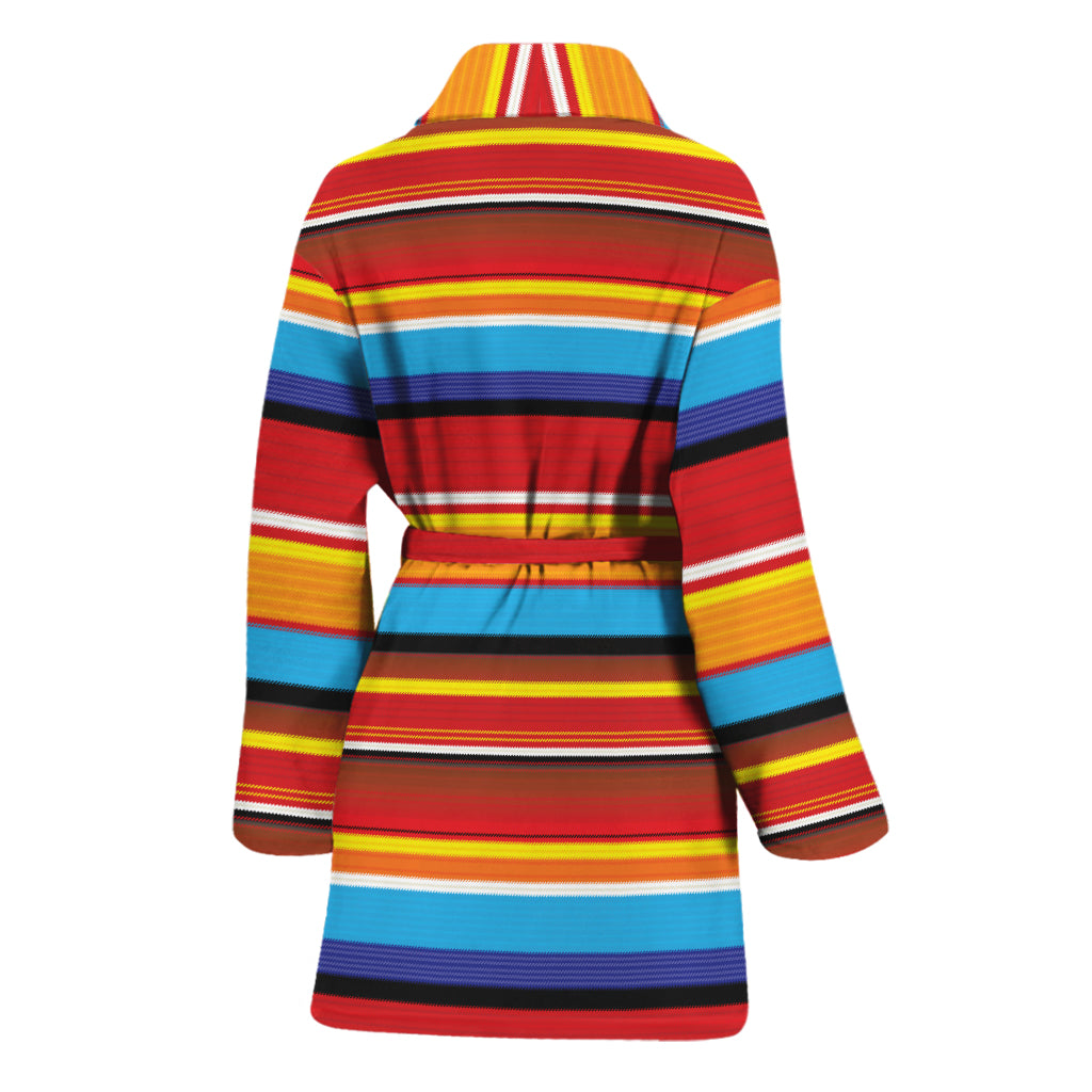 Ethnic Mexican Woven Pattern Print Women's Bathrobe