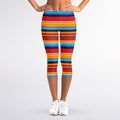 Ethnic Mexican Woven Pattern Print Women's Capri Leggings