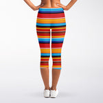 Ethnic Mexican Woven Pattern Print Women's Capri Leggings