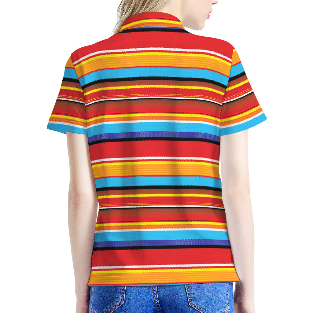 Ethnic Mexican Woven Pattern Print Women's Polo Shirt