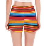 Ethnic Mexican Woven Pattern Print Women's Split Running Shorts