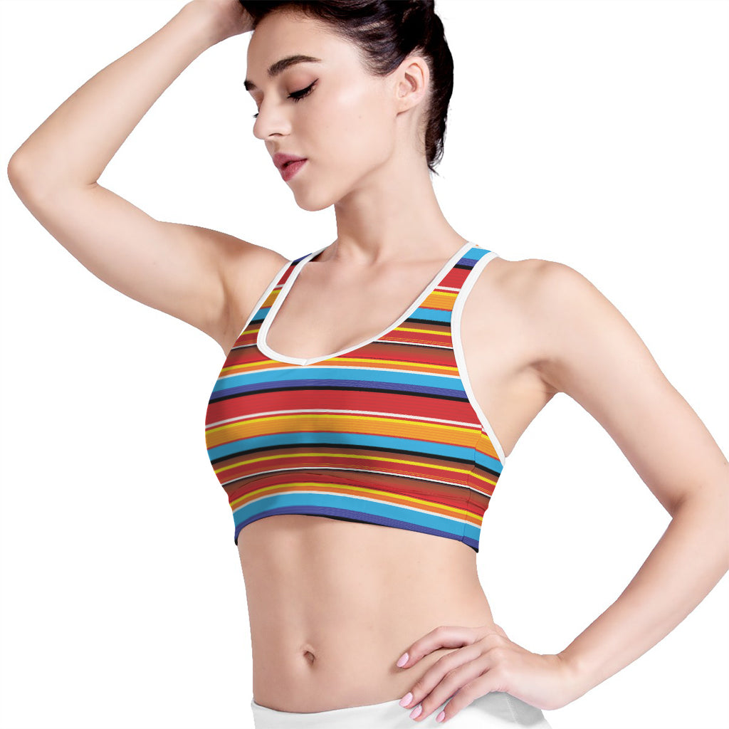 Ethnic Mexican Woven Pattern Print Women's Sports Bra