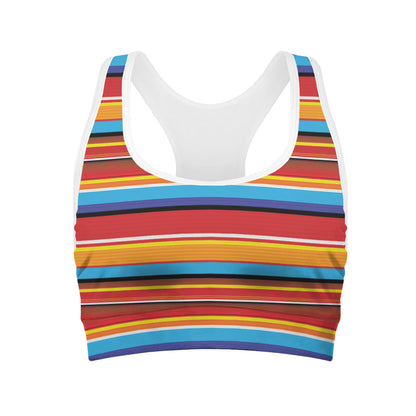 Ethnic Mexican Woven Pattern Print Women's Sports Bra