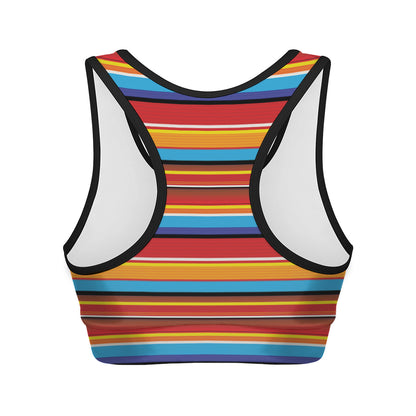 Ethnic Mexican Woven Pattern Print Women's Sports Bra