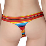 Ethnic Mexican Woven Pattern Print Women's Thong