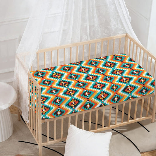 Ethnic Native American Pattern Print Baby Crib Sheet