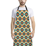 Ethnic Native American Pattern Print Bib Apron With Pocket