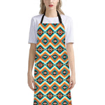 Ethnic Native American Pattern Print Bib Apron With Pocket