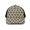 Ethnic Native American Pattern Print Black Mesh Trucker Hat